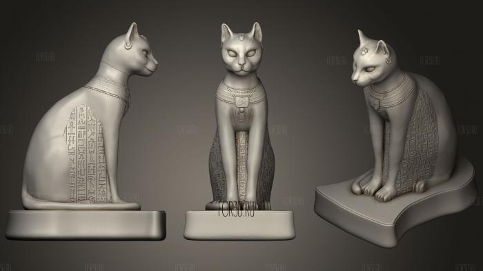 Egiptian Cat stl model for CNC